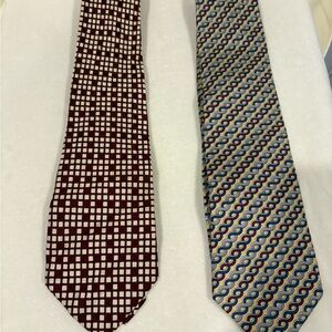 Ralph Lauren Burgundy Check and Blue Wave Ties